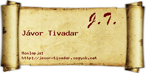 Jávor Tivadar névjegykártya