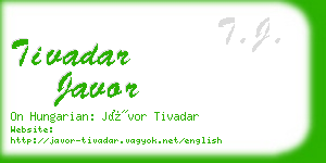 tivadar javor business card